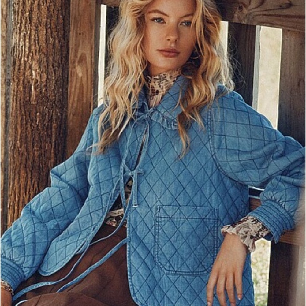 Blue Quilted Jacket
